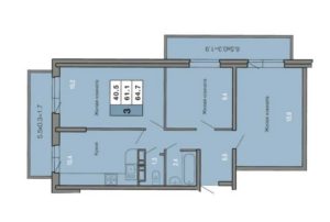 Акварели-3 | Дом 1 - Планировка трехкомнатной квартиры (и больше) в ЖК Акварели в Краснодаре