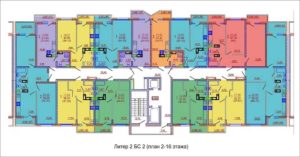 Акварели-1 | Дом 1, 2 - Планировка однокомнатной квартиры в ЖК Акварели в Краснодаре