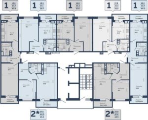 Литер 5.1 - Планировки квартир в ЖК Бауинвест в Краснодаре