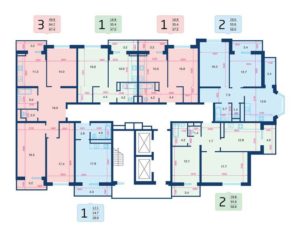 Литер 4.1 - Планировки квартир в ЖК Бауинвест в Краснодаре
