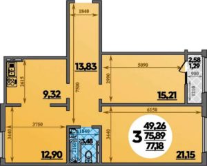 Литер 3 - Планировка трехкомнатной квартиры (и больше) в ЖК Молодежный 2 в Краснодаре