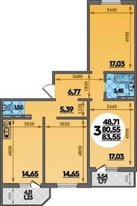 Литер 5 - Планировка трехкомнатной квартиры (и больше) в ЖК Молодежный 2 в Краснодаре