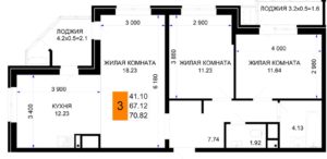 Планировка трехкомнатной квартиры (и больше) в ЖК Сегодня в Краснодаре
