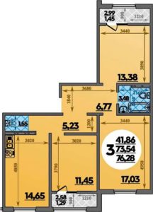 Литер 3 - Планировка трехкомнатной квартиры (и больше) в ЖК Молодежный 2 в Краснодаре