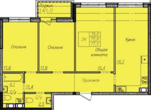 Планировка трехкомнатной квартиры (и больше) в ЖК Южная мечта в Краснодаре